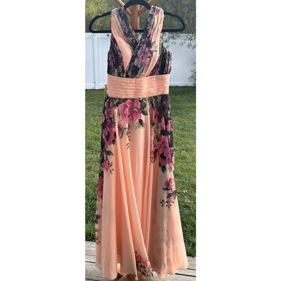 Grace Karin Multicolor Floral Sleeveless Bridesmaid Maxi Womens Dress Size 8 - Picture 1 of 10